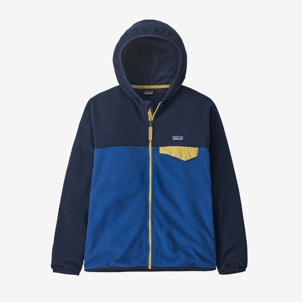 Patagonia Boys Navy Blue Long Sleeve Micro D Snap-T Fleece Basic Jacket Size XS